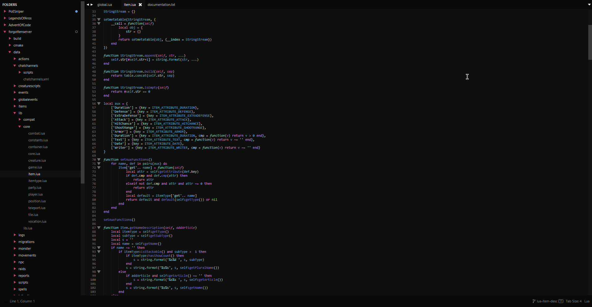 What editor do you guys use for lua scripts development? OTLand